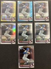 2022 Bowman Chrome Dalton Rushing Yellow /75, Lt. Blue, Refractor and Base Lot