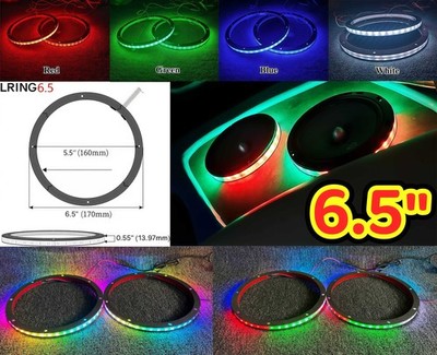 Tzvmny 2PCS 6.5'' LED Speaker Rings For Jeep Gladiator JT Rear Sound Bar