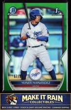 Yeiner Fernandez 1st 2023 Bowman Chrome Prospects Green Refractor #BCP-138 #/99
