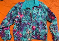 Vtg 80s 90s Womens East West reversible windbreaker jacket