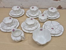 STUNNING SHELLEY R 272101 20 PCS TEA SET CUPS SAUCERS PLATES CREAM SUGAR