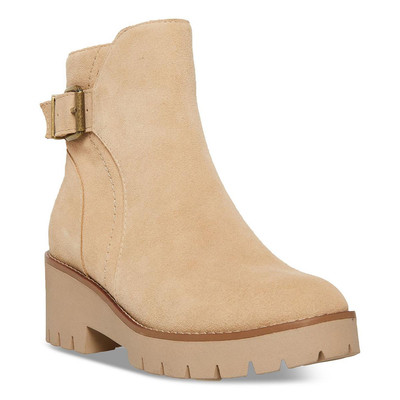 Aqua College Womens Desiree Lugged Sole Outdoor Zipper Booties Shoes BHFO 4967
