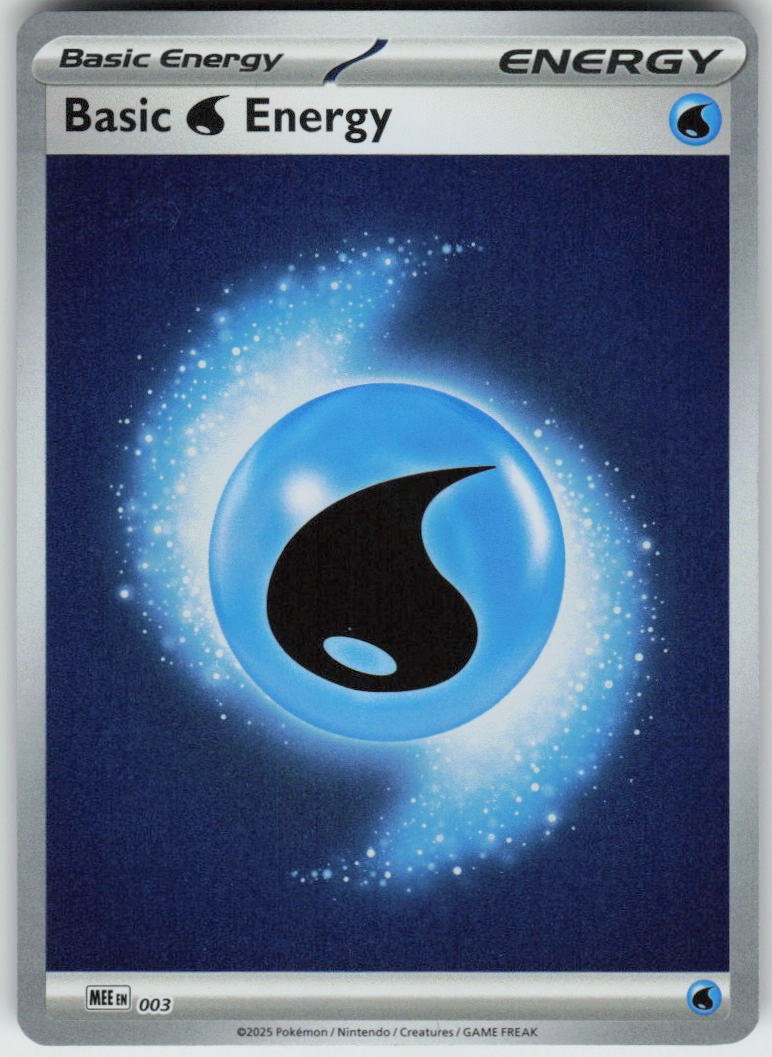Basic Water Energy - 003 3 Mega Evolution Energies Pokemon Reverse Holo NM