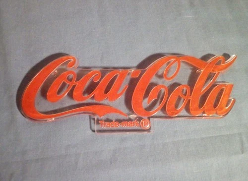 Coca-Cola Vintage Menu Board Insert: "Coca-Cola" Plastic Sign 6.5 X 2 in.