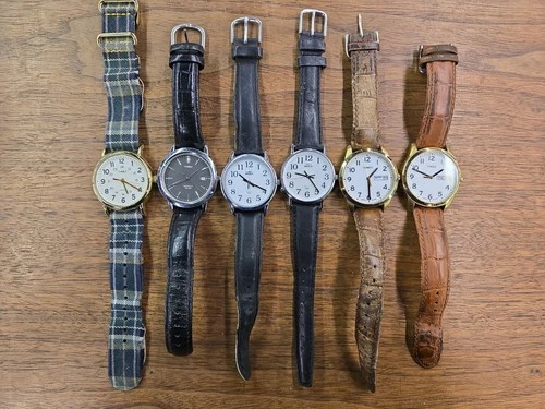 Vintage Timex Indiglo Mens Watch Lot (6) WR30M Quartz Analog Parts Repair