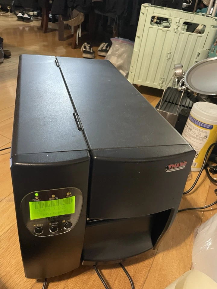 Tharo H-400 Thermal Transfer Label Printer Rewinder USB Serial Parallel - Tested - Image 2 of 4