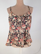 Y2K Babydoll Cami Floral Tank Top Sz L Woodsy Fairy Grunge Whimsygoth