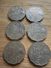 Six Australian 50 Cents Various Dates