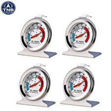 4 Pack Refrigerator Freezer Thermometer Waterproof Large Dial Analog Stainles...