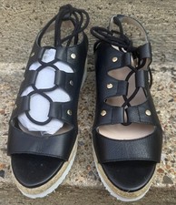 WOMENS GLADIATOR PLATFORM CHUNKY SOLE STRAPPY SUMMER SANDALS