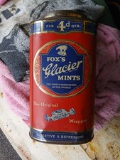 Fox's Glacier Mints Vintage Tin Empty Storage Container Advertising Collectable