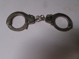 Vintage Chrome Steel Hand Cuffs No Keys Stop Switch Made in Japan ESTATE FIND