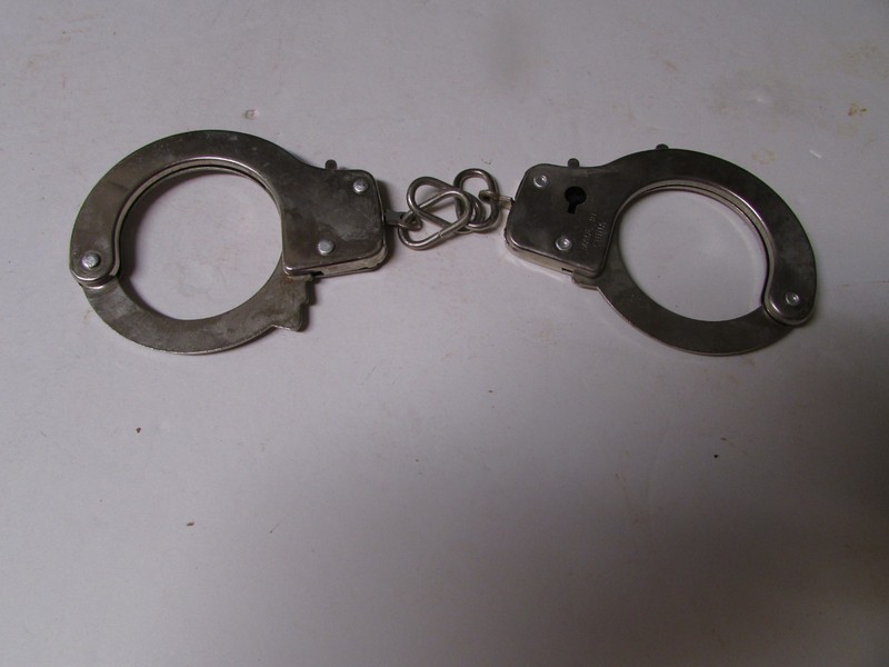 Vintage Chrome Steel Hand Cuffs No Keys Stop Switch Made in Japan ESTATE FIND