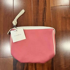 New NWT Cole Haan Lexi Pink Cosmetic Makeup Bag Pouch Zipper Accessory Sz Small