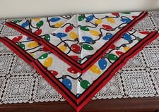 Set of Two Holiday Lights Dog Bandanas MEDIUM LARGE Tie On Scarf Brand New