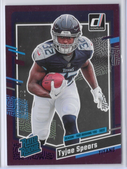 2023 Panini Donruss - Rated Rookie Season Stat Line #396 Tyjae Spears 314/500
