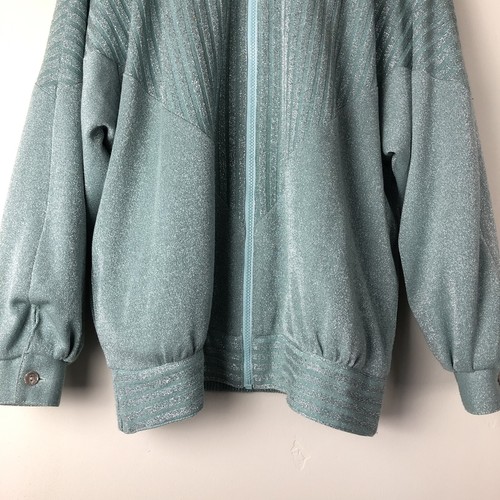 Vintage Three Flaggs Metallic Jacket Womens Size Medium Light Glitter Retro - Picture 11 of 11