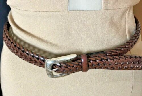 Women's Braided Leather Western Wear Belt Fits Up To 34" Waist - Picture 3 of 4