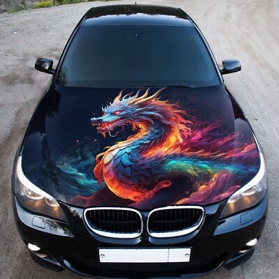 Colorful Dragon Car Hood Wrap Decal Vinyl Sticker Graphic For Car and Truck