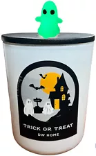 DW Home Trick Or Treat Candle 15.3 Oz Glow In The Dark Ghost Knob Richly Scented