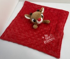My First Christmas Rudolph The Red Nose Reindeer Lovey Baby Blanket