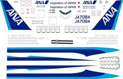 Decal Set für Maßstabsmodell Boeing 777 ANA Decal 1144