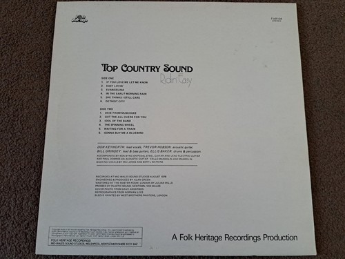Top Country Sound - Ridin' Easy - LP/Record - Folk Heritage – FHR 104 - UK -1978 - Picture 2 of 4