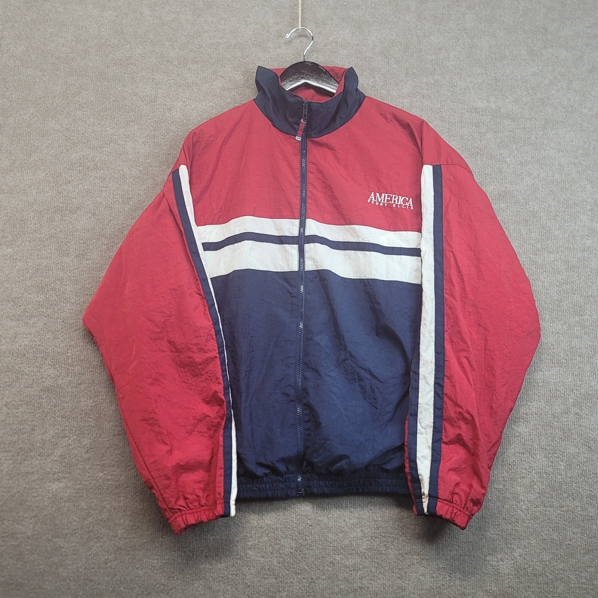 Rare-VNTG 90s Perry Ellis AMERICA Windbreaker Jacket, Men Size  