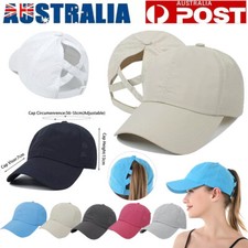 Women Criss Cross Ponytail Baseball Cap Lady High Messy Bun Ponycap Quick Drying