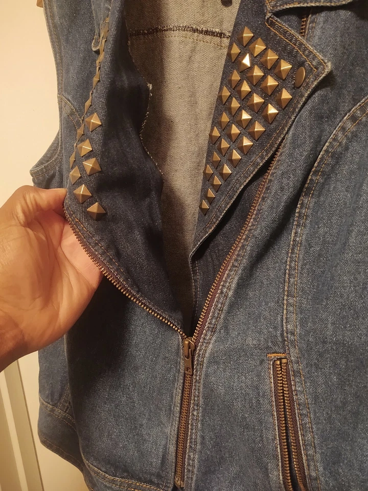 Chaleco vaquero azul con tachuelas Milwaukee Performance Apparel para mujer talla XL Foto 4 de 4