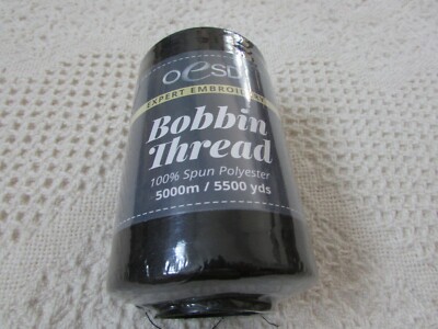 OESD BERNINA EXPERT MACHINE EMBROIDERY BOBBIN THREAD BLACK 5500yd CONE NIP