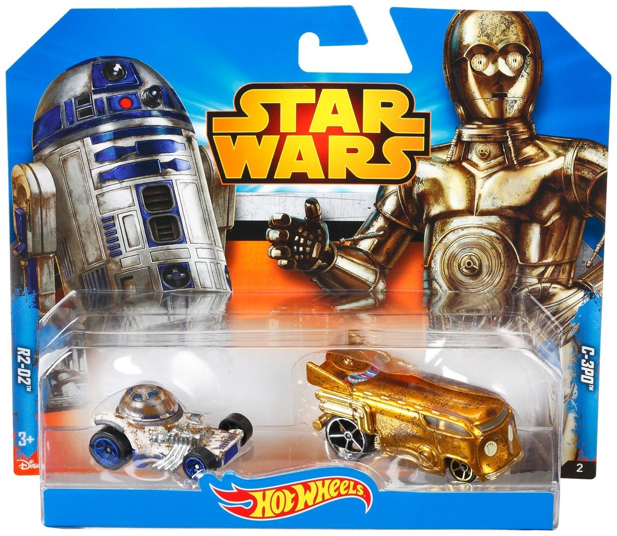 HOT WHEELS STAR WARS CHARACTER CAR 2-PACK, C-3PO and R2-D2  