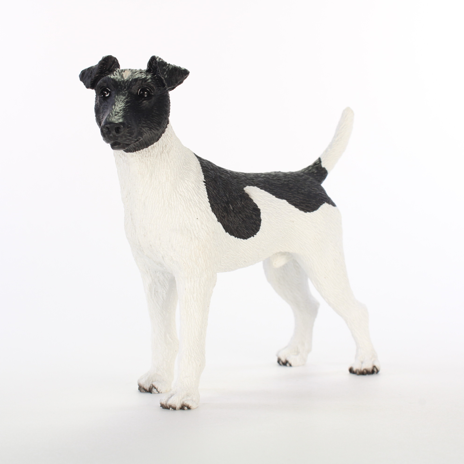 Fox Terrier Figurine Hand Painted Collectible Statue Black/White
