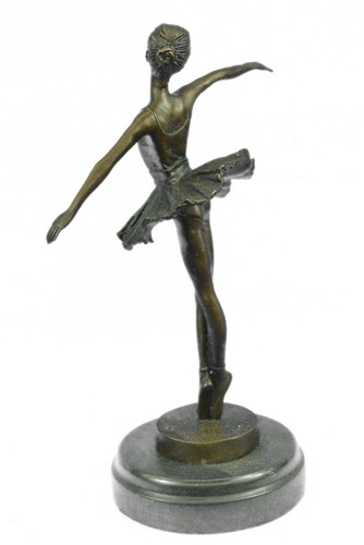 Bronze Dancer Ballerina Bronze Statue Sculpture Figurine Marble Base Vintage Art - Picture 5 of 7