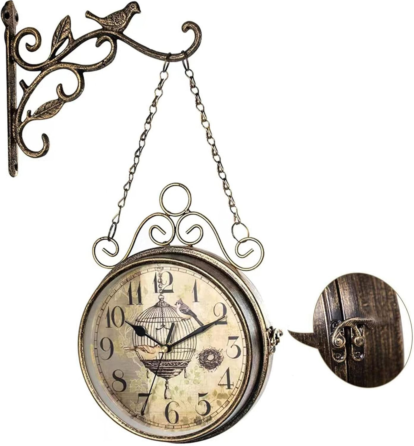 Retro Rust Wall Clock 20th Century 8" Non Ticking Large Iron Antique Hanging,,
