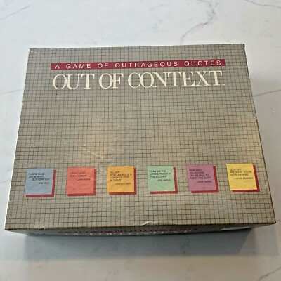 Out of Context: A Game Of Outrageous Quotes Board Game Complete 1985