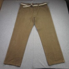 Southpole Jeans Mens 38x32 Brown Belted Straight Leg Hip Hop Streetwear Y2K READ