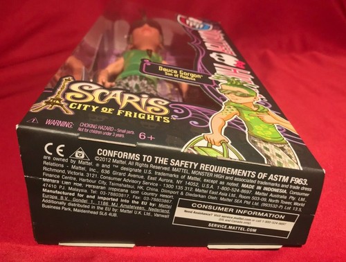 Mattel Monster High DEUCE GORGON Doll Scaris Ciudad de los Sustos Hijo de Medusa 2012 - Imagen 7 de 7