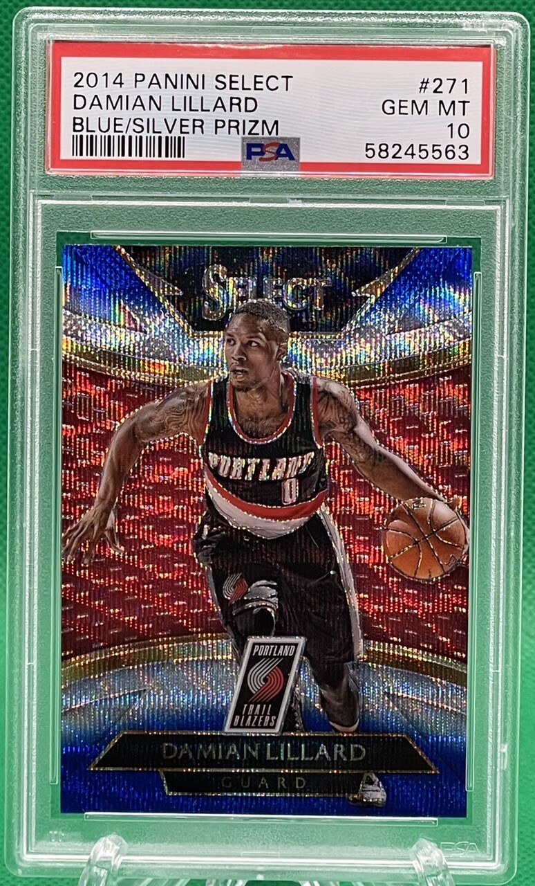 2014 Panini Select Damian Lillard 271 BLUE SILVER PRIZM 🏦 PSA 10 🏦 LOW POP SSP