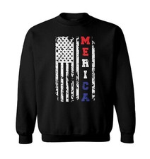 Merica USA Flag - United States 4th Of July America Toddler Crewneck Sweater