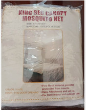 King Size Bed Canopy Mosquito Net Netting W/2 Door Opening 87" X 79" X 83" White