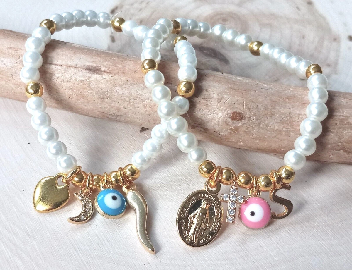 Baby pearl store bracelet baptism