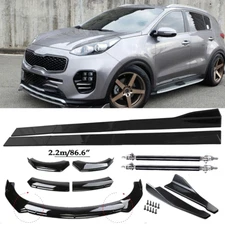 Front Bumper Lip Spoiler Side Skirts Rear Lip For Kia Sportage Glossy Black