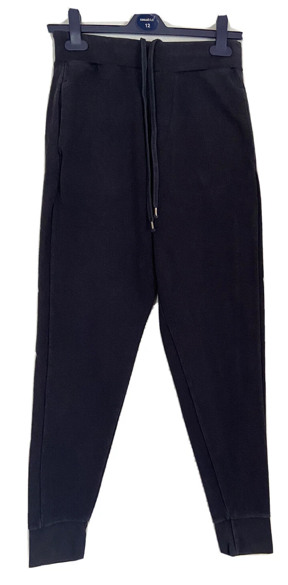 Mens Zara Essentials Navy Blue Waffle Knit Joggers Size EUR S