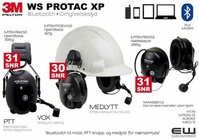 3M Ptacws5P Peltor Ws Protac Ear Defenders, Bluetooth,, Xh001680004 (Ear Defenders, Bluetooth,) (7318640062870)