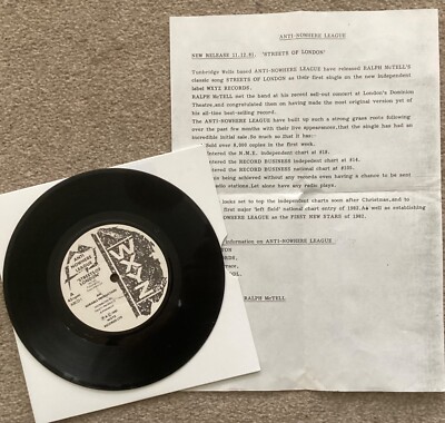 ANTI NOWHERE LEAGUE - Steets of London - One Sided Promo - inkl. Pressemitteilung