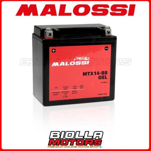 MTX14-BS BATTERIA MALOSSI GEL PIAGGIO Touring Business MP3 LT 500ie 500 2011 202 - Picture 1 of 5