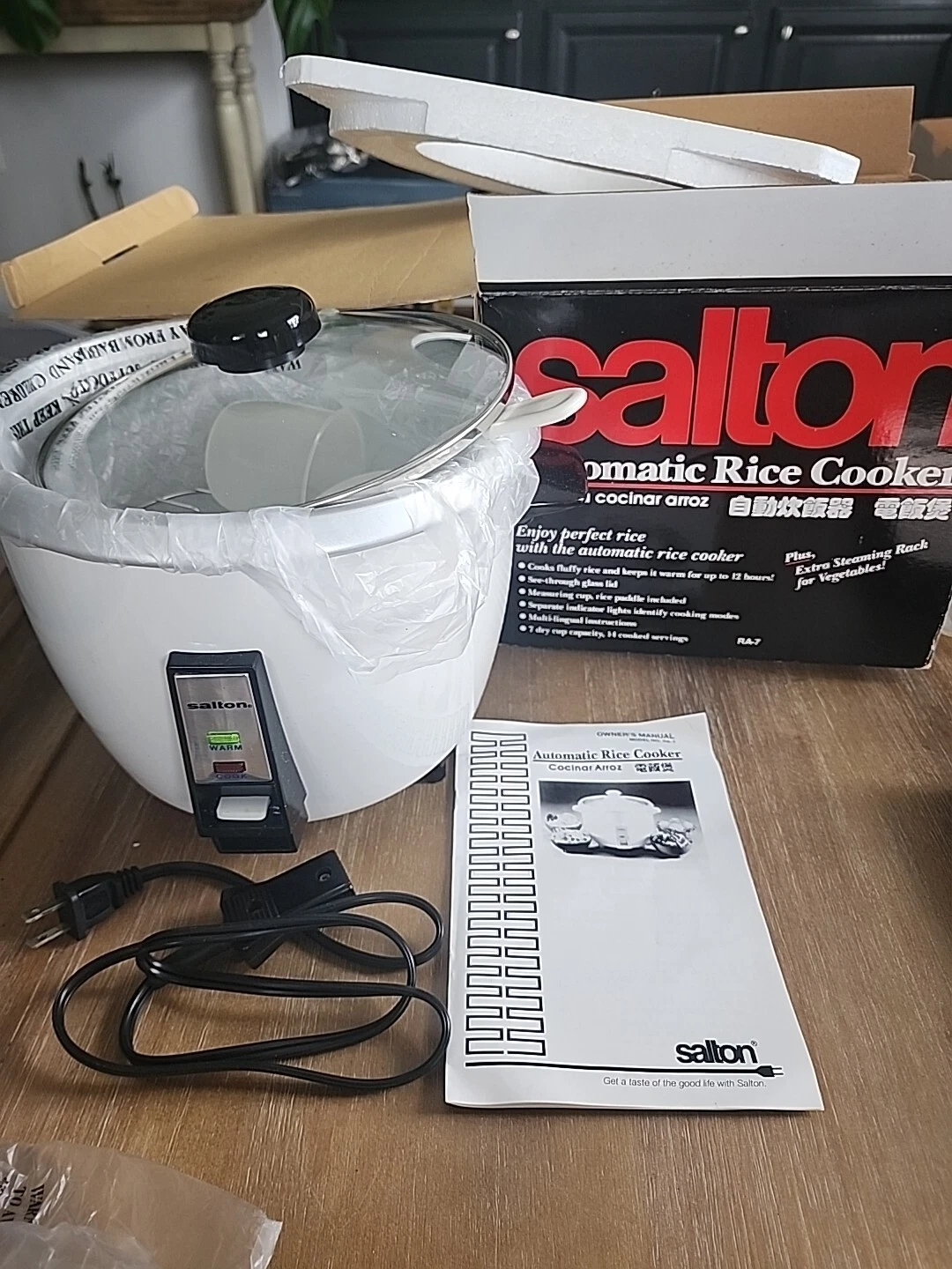Salton Rice Cooker Salton 7 Cup Automatic Vintage 1994 RA7 Extra Steam Rack