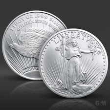 1 oz Saint-Gaudens Silver Round .999 fine Silver Bullion 1 Troy Ounce 88.69 per troy oz