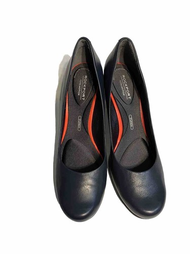 Rockport Total Motion Heel Plain Pump Navy Leather Women's US 9